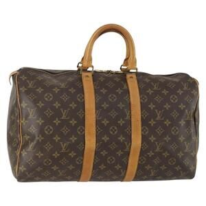 LOUIS VUITTON Monogram Keepall 45 Boston Bag M41428 LV Auth 160645